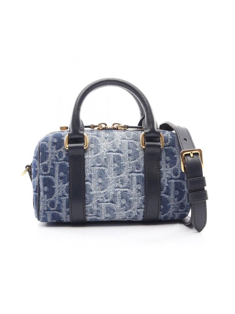 Dior Handbag Groove 17 Nano Oblique Jacquard 2-Way Denim Blue Navy